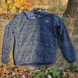 Patagonia Synchilla TOM HANKS CASTAWAY / Switchback Storm Blue/Black 1998 L